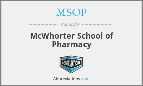 MSOP - McWhorter School of Pharmacy