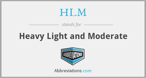 HLM - Heavy Light and Moderate