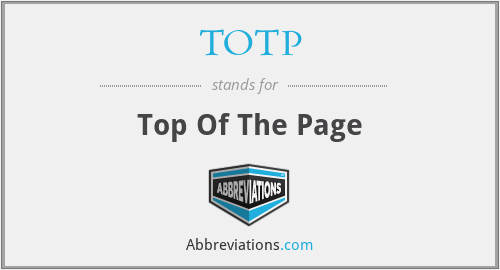 TOTP - Top Of The Page