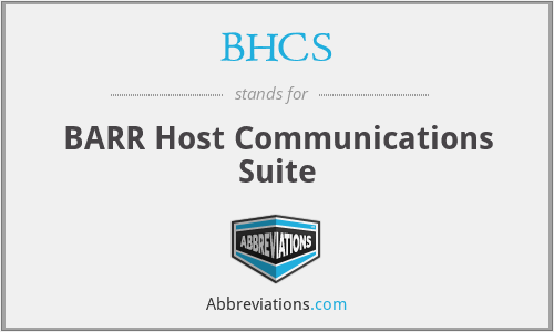 BHCS - BARR Host Communications Suite