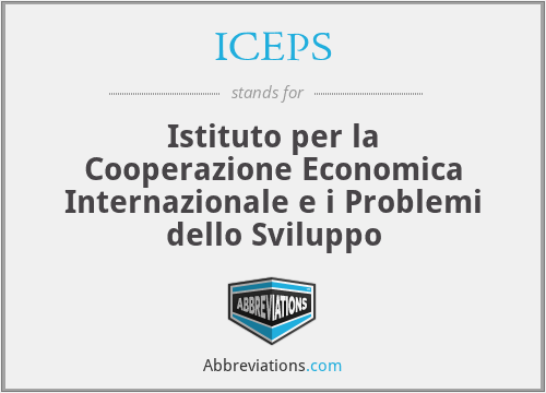 ICEPS - Istituto per la Cooperazione Economica Internazionale e i Problemi dello Sviluppo