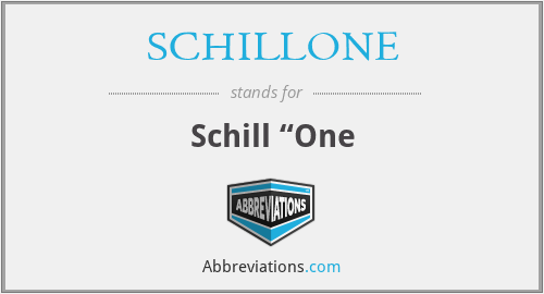SCHILLONE - Schill “One
