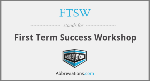 FTSW - First Term Success Workshop