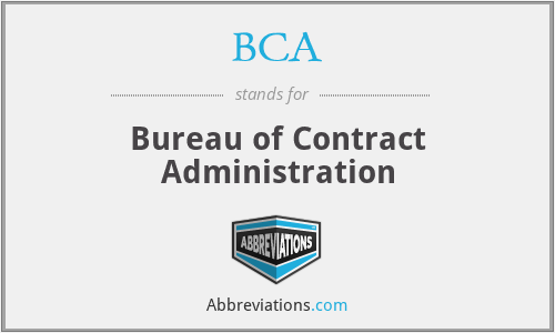 BCA - Bureau of Contract Administration