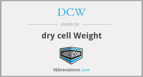 DCW - dry cell Weight