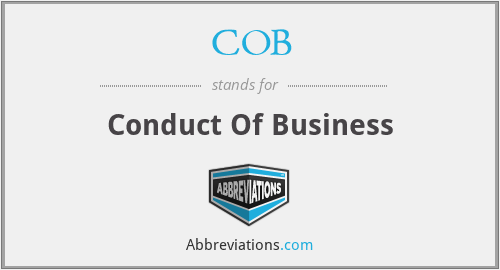 COB - Conduct Of Business