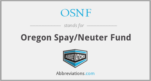 OSNF - Oregon Spay/Neuter Fund