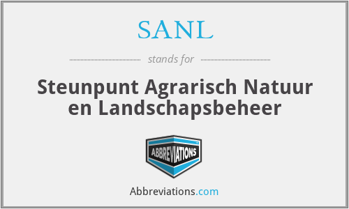 SANL - Steunpunt Agrarisch Natuur en Landschapsbeheer