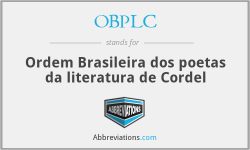OBPLC - Ordem Brasileira dos poetas da literatura de Cordel