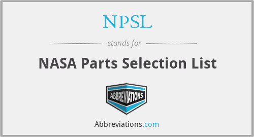 NPSL - NASA Parts Selection List