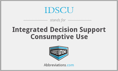 IDSCU - Integrated Decision Support Consumptive Use