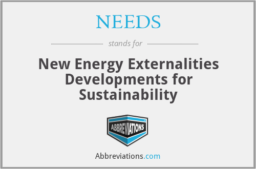 NEEDS - New Energy Externalities Developments for Sustainability