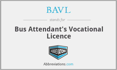 BAVL - Bus Attendant's Vocational Licence