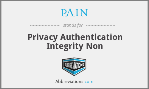 PAIN - Privacy Authentication Integrity Non