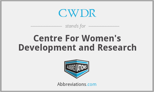 CWDR - Centre For Women's Development and Research