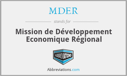 MDER - Mission de Développement Economique Régional