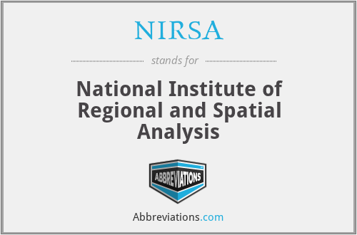 NIRSA - National Institute of Regional and Spatial Analysis