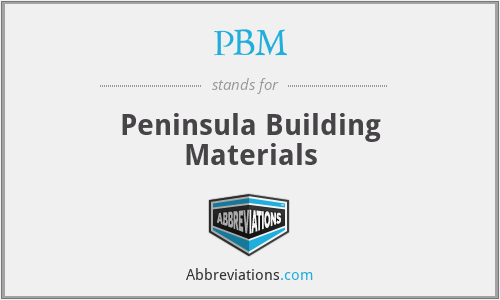 PBM - Peninsula Building Materials