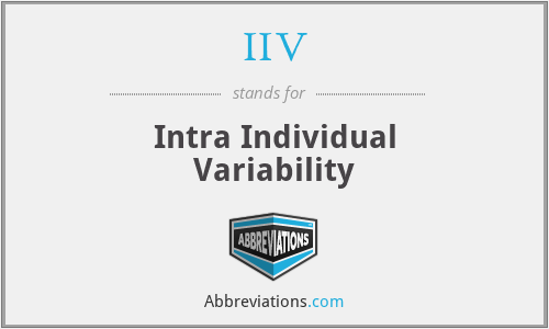 IIV - Intra Individual Variability