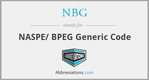 NBG - NASPE/ BPEG Generic Code