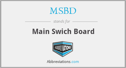 MSBD - Main Swich Board