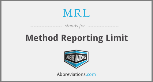 MRL - Method Reporting Limit