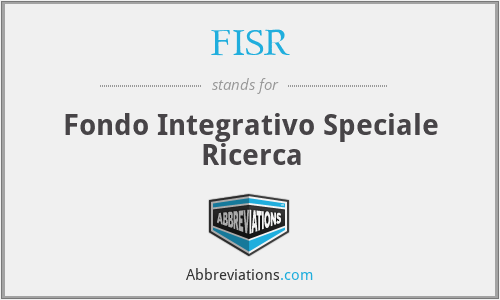 FISR - Fondo Integrativo Speciale Ricerca