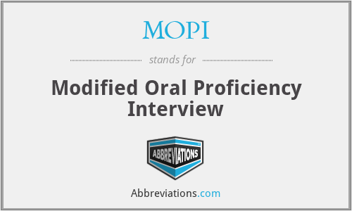 MOPI - Modified Oral Proficiency Interview