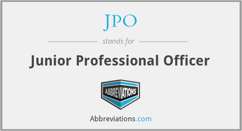 JPO - Junior Professional Officer
