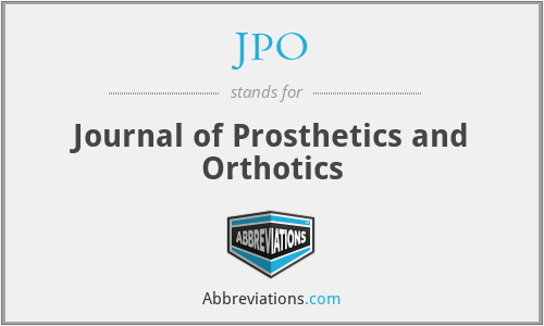 JPO - Journal of Prosthetics and Orthotics
