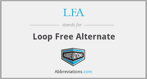LFA - Loop Free Alternate