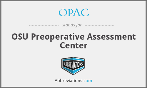 OPAC - OSU Preoperative Assessment Center