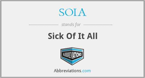 SOIA - Sick Of It All