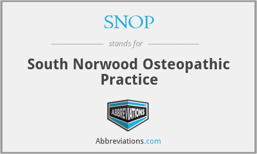 SNOP - South Norwood Osteopathic Practice
