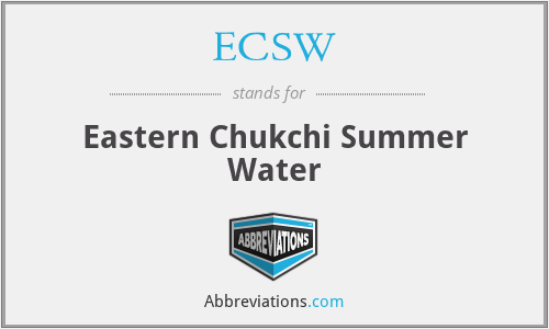 ECSW - Eastern Chukchi Summer Water