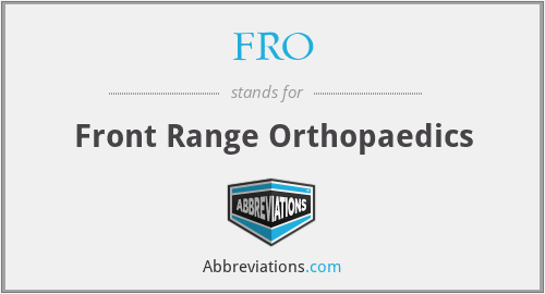 FRO - Front Range Orthopaedics