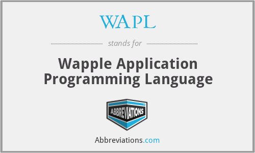 WAPL - Wapple Application Programming Language
