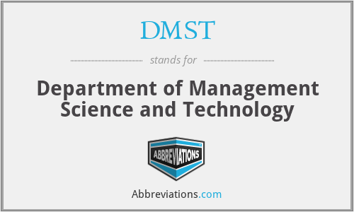 DMST - Department of Management Science and Technology