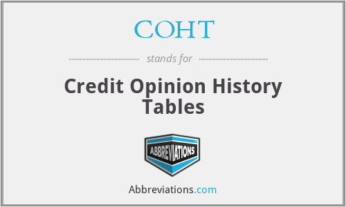 COHT - Credit Opinion History Tables