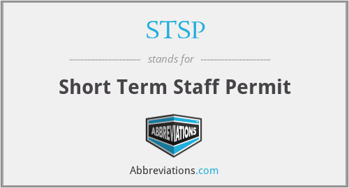 STSP - Short Term Staff Permit
