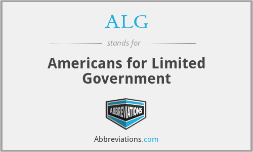 ALG - Americans for Limited Government