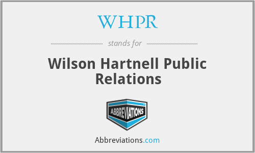 WHPR - Wilson Hartnell Public Relations