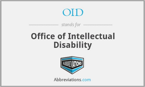 OID - Office of Intellectual Disability