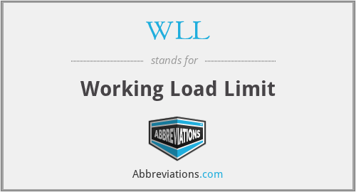 WLL - Working Load Limit