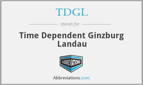 TDGL - Time Dependent Ginzburg Landau