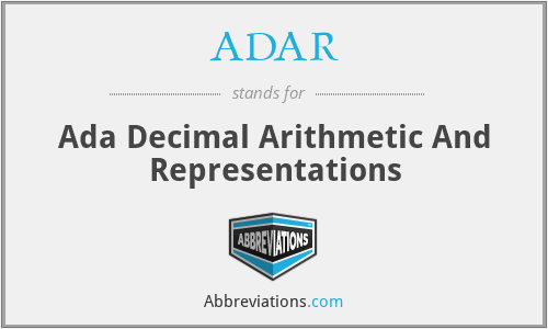 ADAR - Ada Decimal Arithmetic And Representations