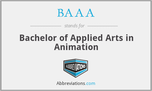 BAAA - Bachelor of Applied Arts in Animation