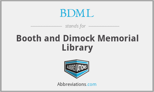 BDML - Booth and Dimock Memorial Library