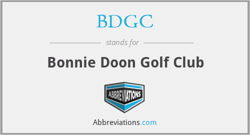 BDGC - Bonnie Doon Golf Club