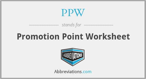 PPW - Promotion Point Worksheet